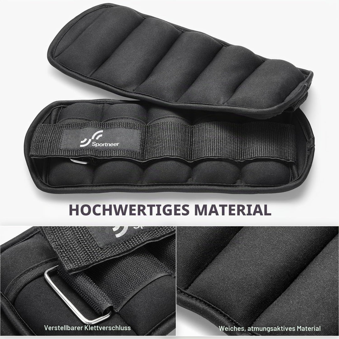 Sportneer verstellbare Gewichtsmanschetten für Fuss- oder Handgelenk, 2er Set, 0,58-2,9 kg pro Knöch
