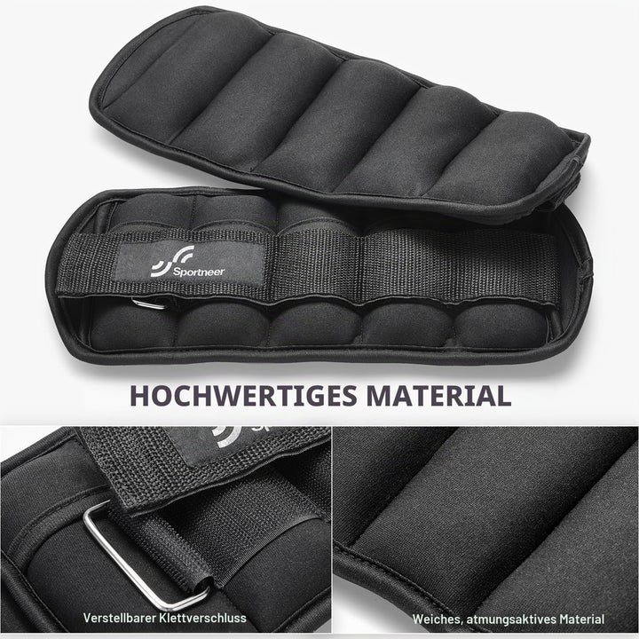 Sportneer verstellbare Gewichtsmanschetten für Fuss- oder Handgelenk, 2er Set, 0,58-2,9 kg pro Knöch