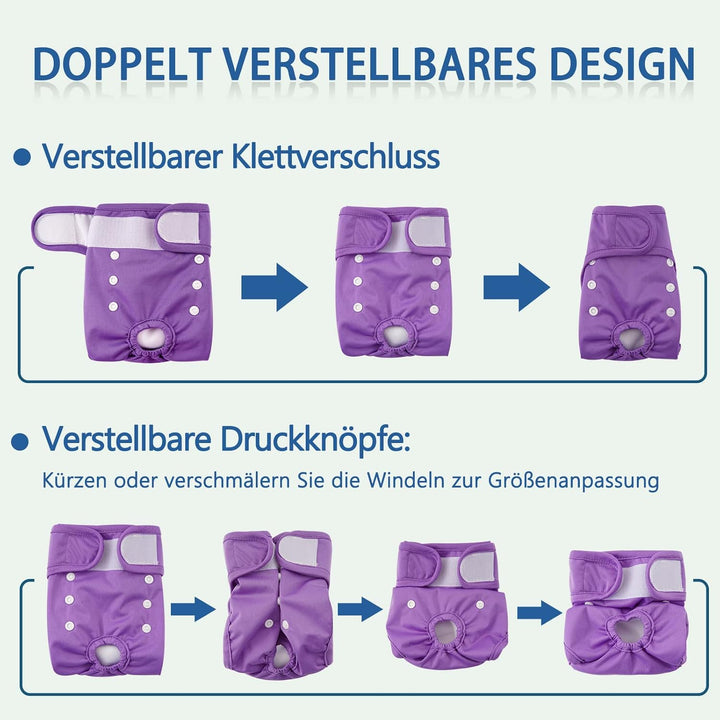 Demigreat Läufigkeitshose für Hündinnen 3 Stück S, Hochsaugfähige und Damenbinden Hundewindeln für H