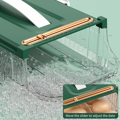 Eierhalter Kühlschrank, Doppelter Automatischer Eierhalter, Zweireihig Eier Aufbewahrung Kühlschrank