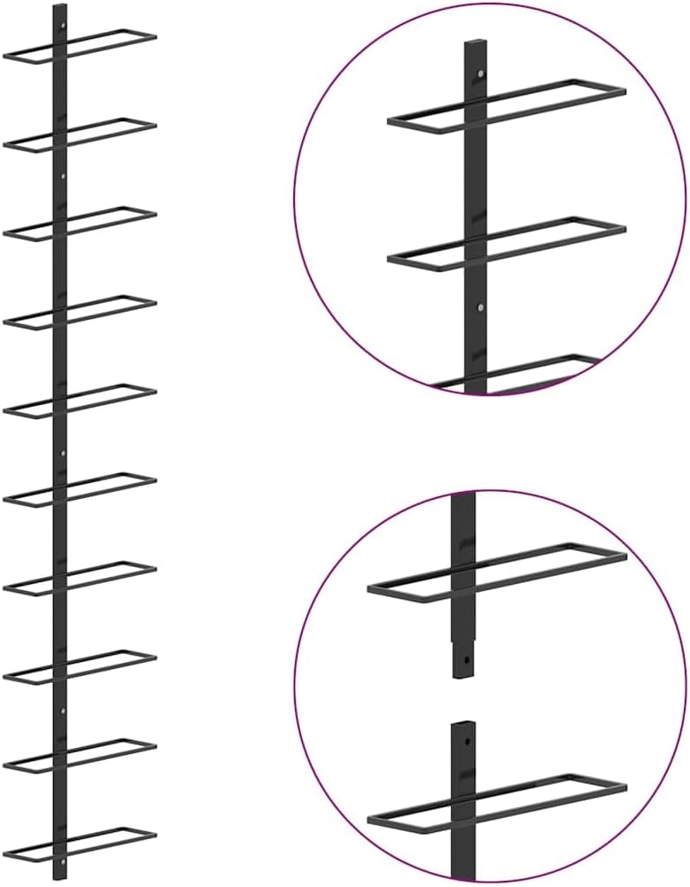 vidaXL Wand Weinregal für 10 Flaschen Flaschenregal Flaschenhalter Wandregal Hängeregal Flaschenstän