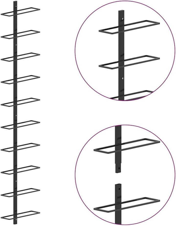 vidaXL Wand Weinregal für 10 Flaschen Flaschenregal Flaschenhalter Wandregal Hängeregal Flaschenstän