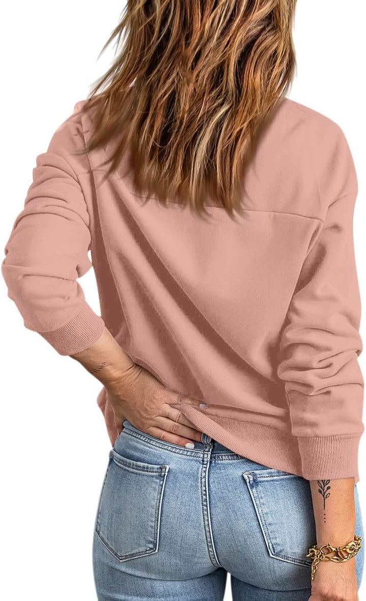 GeGekoko Zip Sweatshirt Damen übergrosse Jacket Sweatshirt Einfarbige Loose Langarm Tops Oberteile m