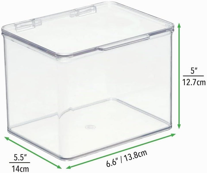 mDesign Aufbewahrungsbox für den Schreibtisch – stapelbare Box aus Kunststoff mit Deckel – kleiner B
