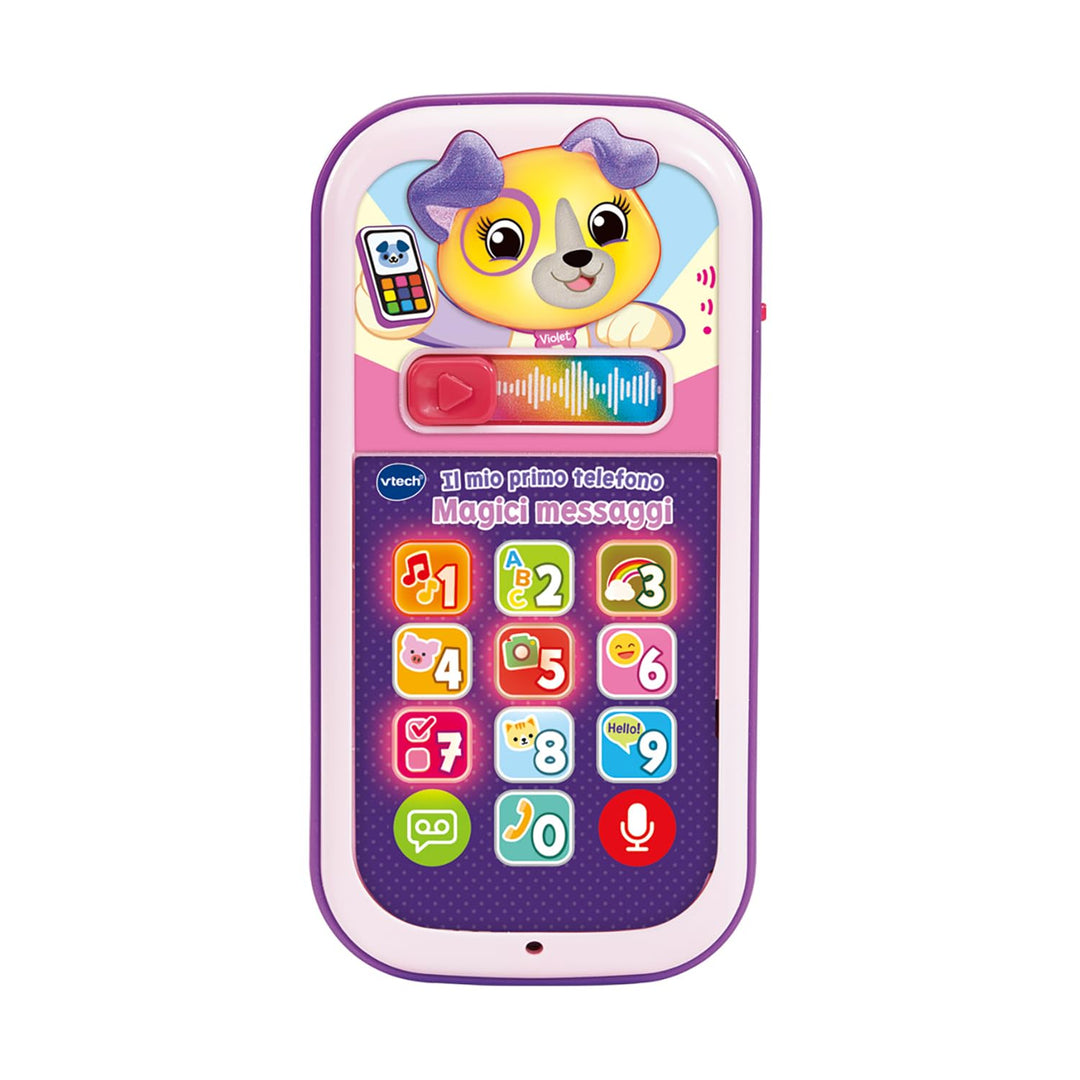 VTech Mein erstes Telefon – Magische rosa Nachrichten, interaktives Telefon für Kinder, Lernen Sie d
