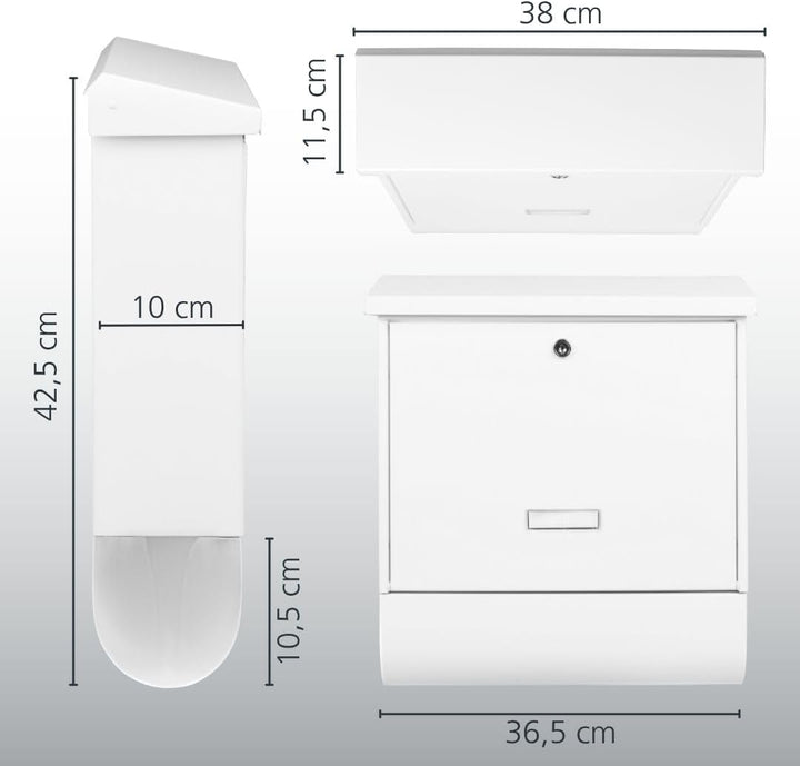 BURG-WÄCHTER Briefkasten mit Zeitungsfach und Namensschild, Verzinkter Stahl, Einwurf-Format DIN C4,