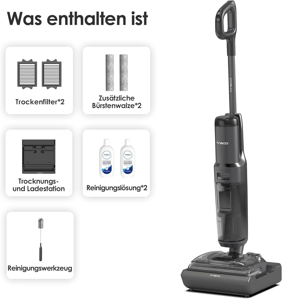 Tineco Floor ONE S7 Stretch Ultra Nass Trockensauger, 180° Lay-Flat Nasssauger, 85°C 5 Min Flashdry-