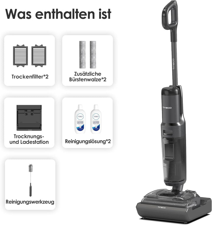 Tineco Floor ONE S7 Stretch Ultra Nass Trockensauger, 180° Lay-Flat Nasssauger, 85°C 5 Min Flashdry-