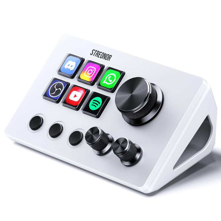 Streonor Stream Controller Mini S6 mit Tasten Drehreglern und Szenentasten | Stream Control Deck für