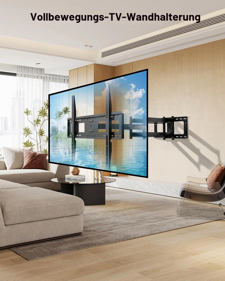 TV Wandhalterung mit 1080 mm Extra Langem Gelenkarm, Fernseher Halterung Schwenkbar für 50-100 Zoll