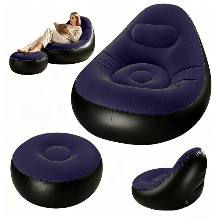 Aufblasbares Sofa mit Fusshocker, Aufblasbarer Sitzsack, Aufblasbares Stuhl Sofa, Luftsofa Aufblasba