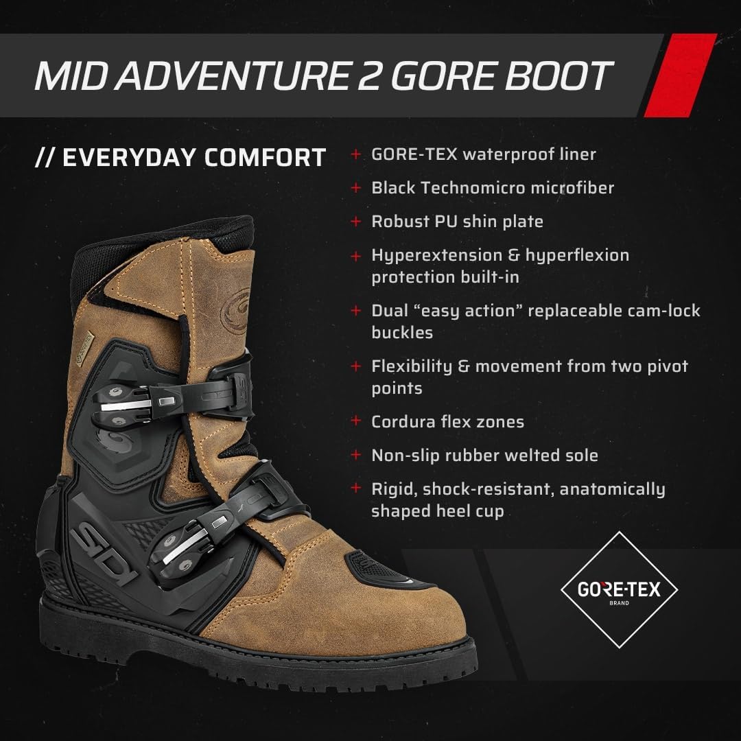 Sidi | Touring Motorcycle Boots, Professional Motocross Boots for Men MID ADVENTURE 2 GORE, Micro-Ad