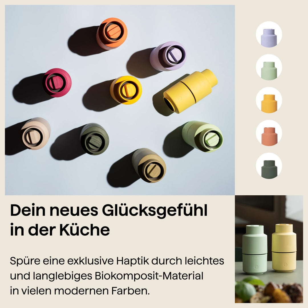 Crushgrind Billund Gewürzmühle mit Keramikmahlwerk Braun | Salz und Peffermühle mit verstellbarem Ma