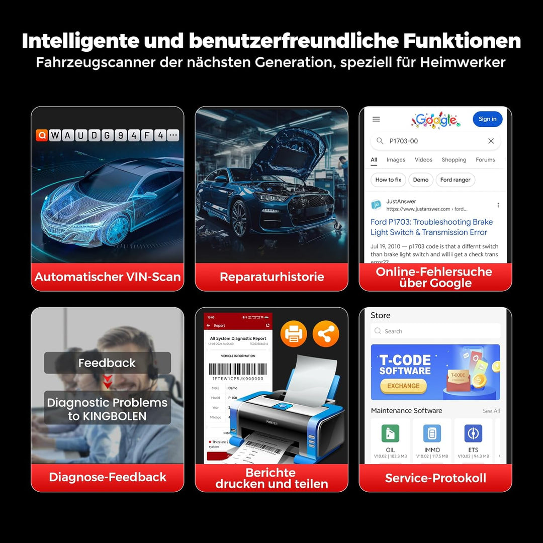 2026 KINGBOLEN Ediag Link OBD2 Diagnosegerät Bluetooth,Profi kfz Tester für Vollständige System,diag