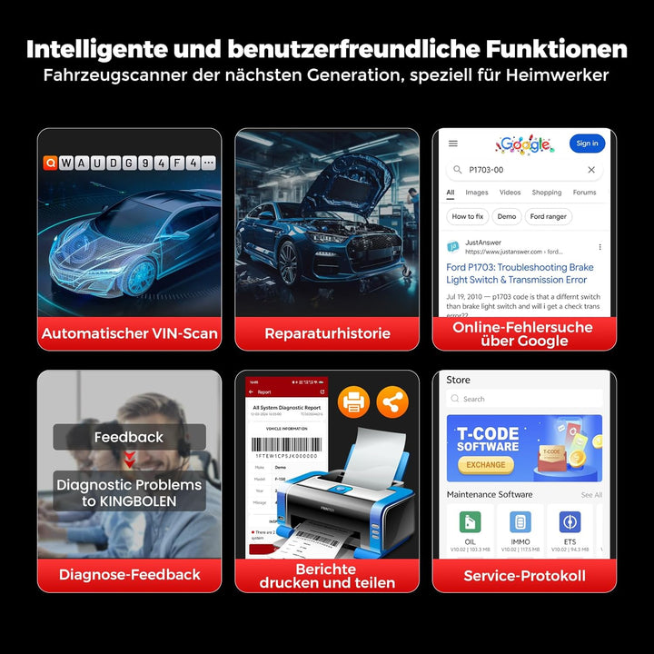 2026 KINGBOLEN Ediag Link OBD2 Diagnosegerät Bluetooth,Profi kfz Tester für Vollständige System,diag