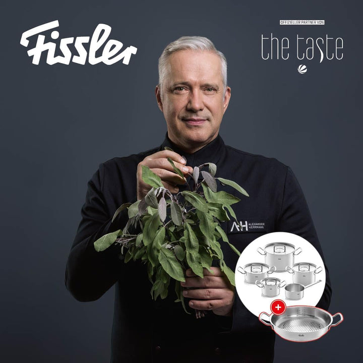 Fissler original-profi collection/Edelstahl-Topfset + Gratis Servierpfanne, 5-teilig, Töpfe mit Meta