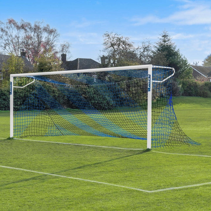 FORZA 7,3m x 2,4m vollgrosses gestreiftes Fussballtor Netz (3mm) (Einzeln) - eine Auswahl von 10 Kom