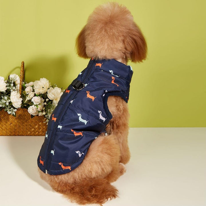 Hundemantel Winter Hundejacke Warme Hundemantel für Kleine Hunde Winddichte Hundeweste mit Geschirr