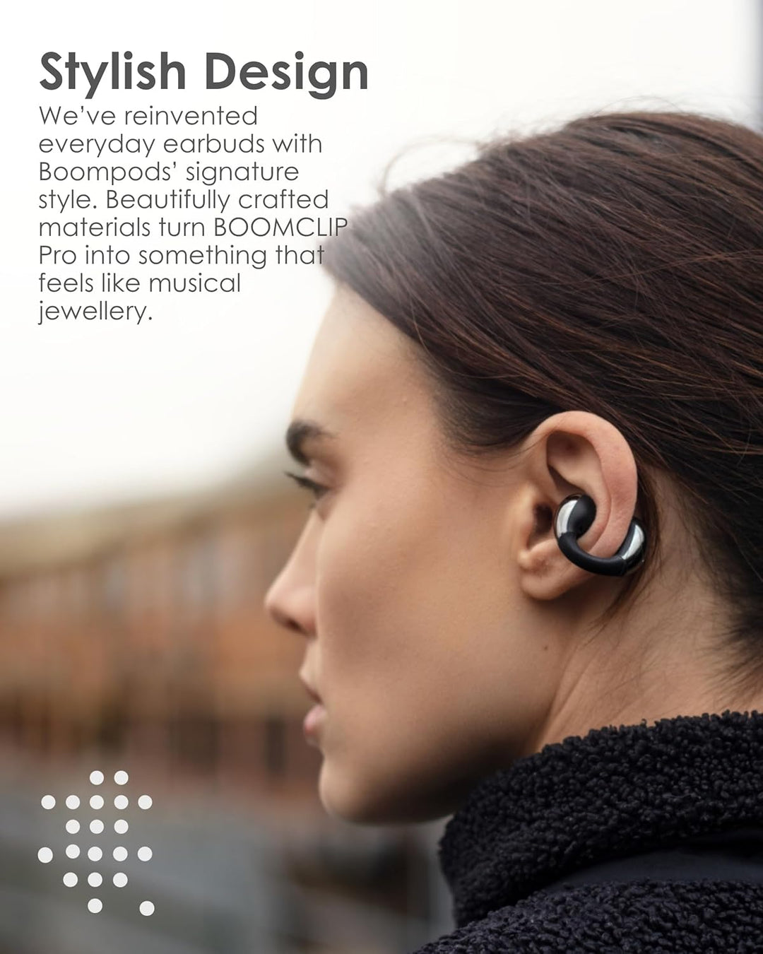 Boompods BOOMCLIP PRO - Open Ear Kopfhörer Bluetooth & Clip On Wireless Ohrclip-Ohrhörer mit 9 Std