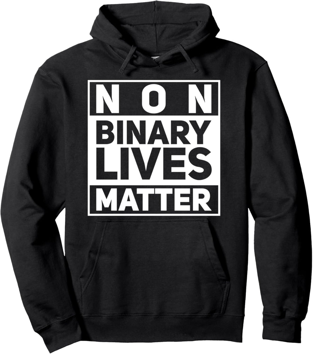 Non Binary Lives Matter, Gender Pronouns Queer LGBTQ Pride Pullover Hoodie