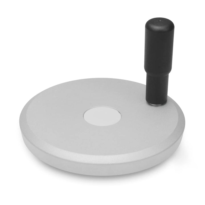 Ganter Normelemente | Scheibenhandräder mit drehbarem Griff - GN 923-200-B20-R-SR | Aluminium | Silb