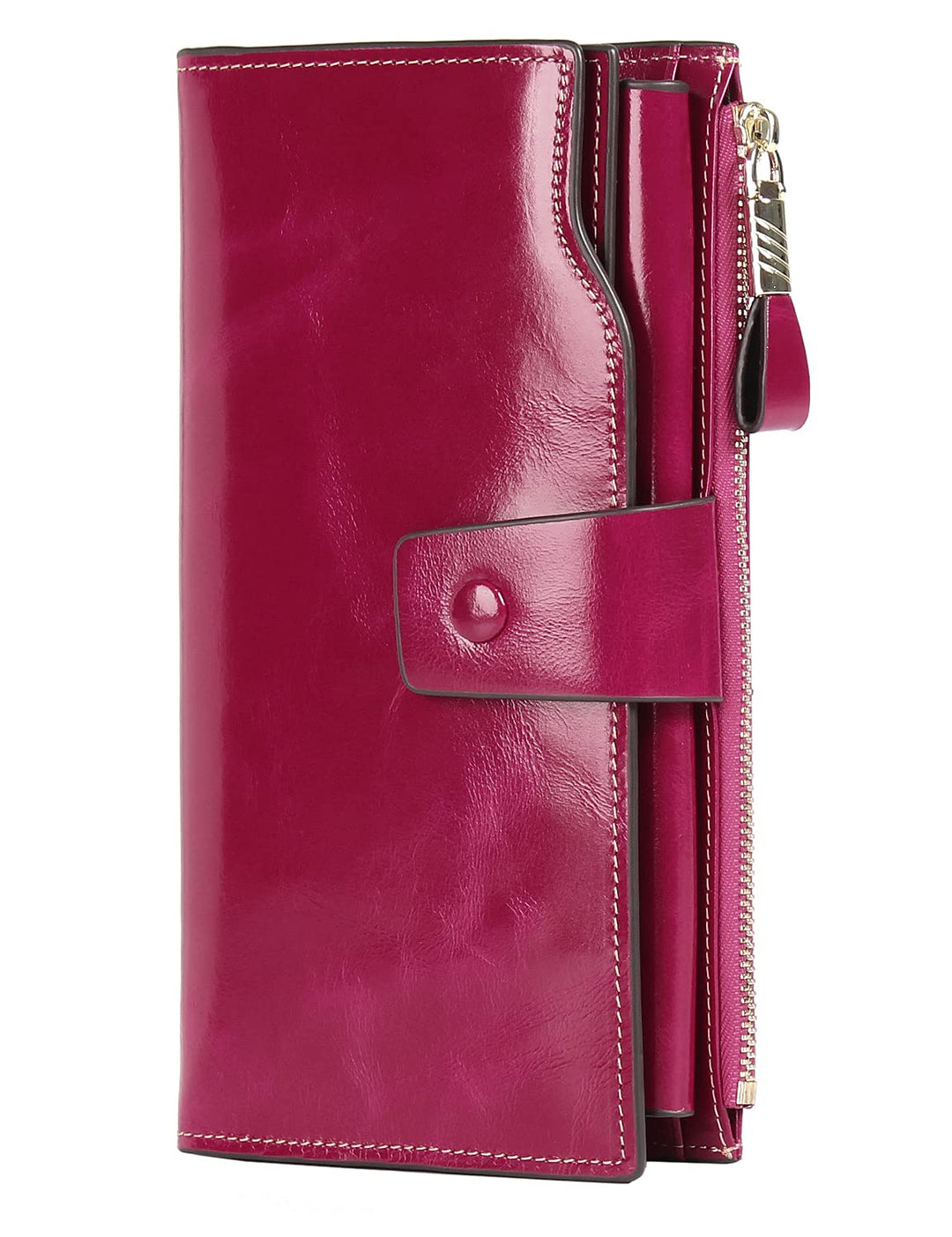PARVENZA Damen Geldbörse RFID-Blockierung Echtleder Bifold Brieftasche Einheitsgrösse Rosa, Einheits