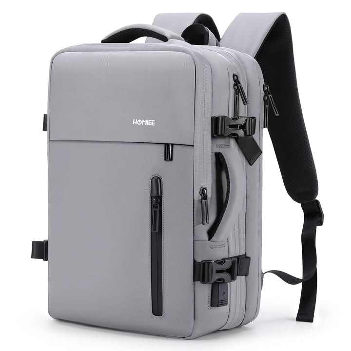 HOMIEE Handgepäck Reiserucksack, Supergross Laptop Rucksack Erweiterbar Diebstahlsicher Wasserabweis