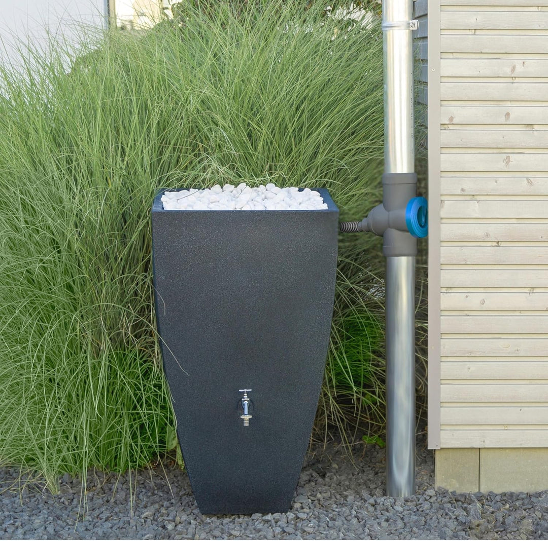 YourCasa Regensammler [Downpipe] mit Verbindungsschlauch 30cm &amp; Regentonnendurchführung - Überlaufst
