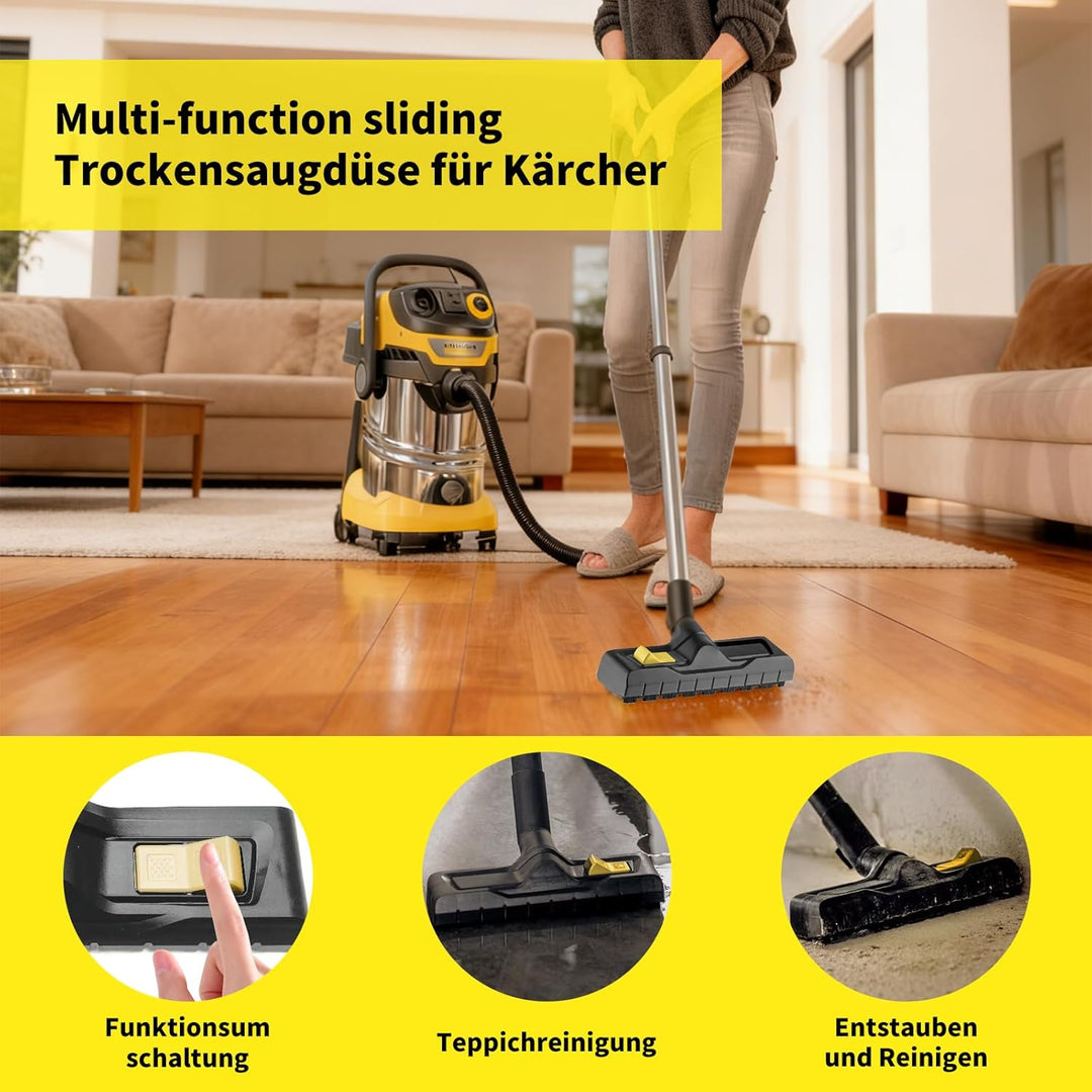 Bodendüse für Kärcher WD3, WD4, WD5, WD6, 35mm Trockensaugdüse Ersatz für Kärcher, Staubsauger Boden