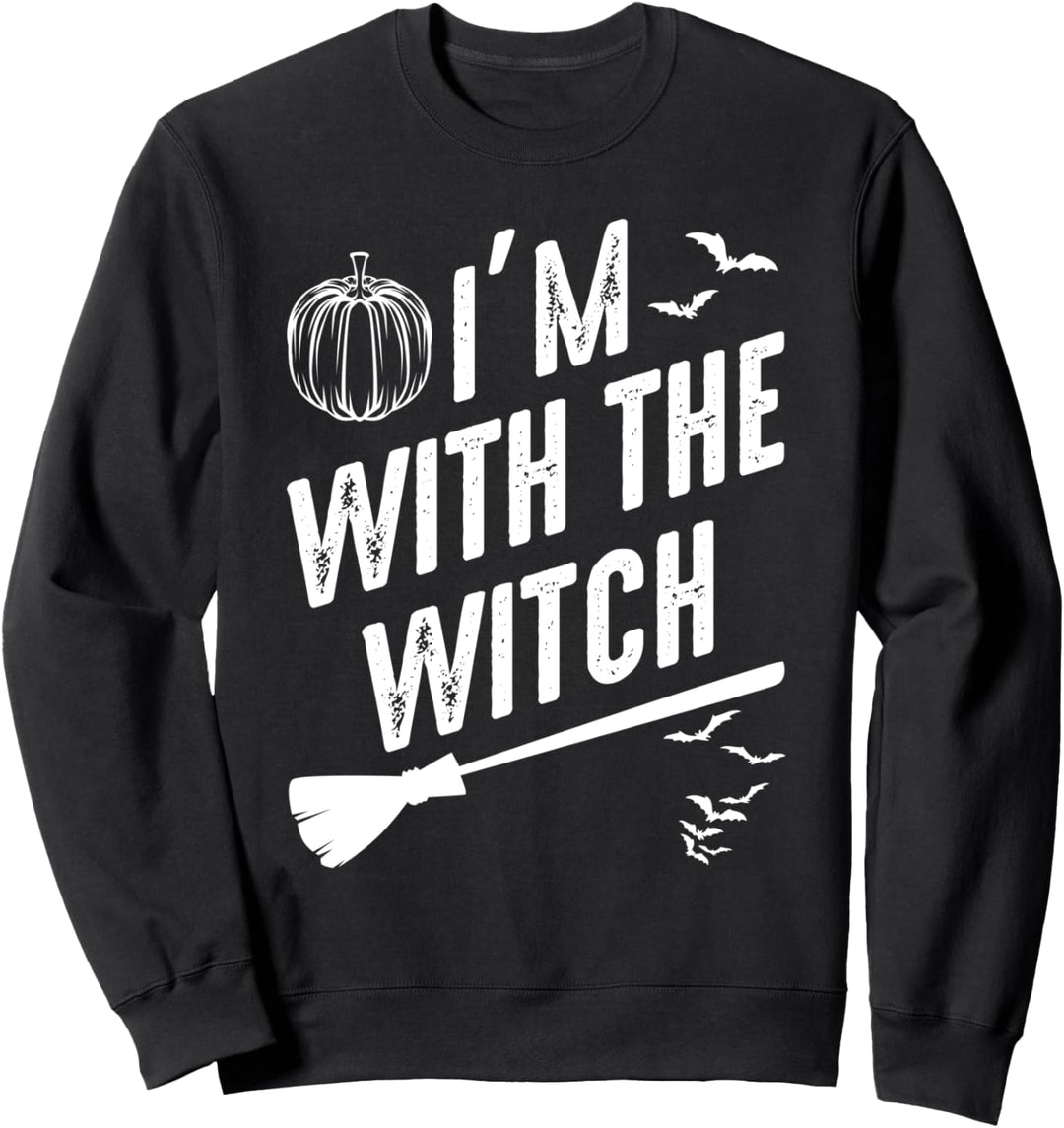 I'm With The Witch Halloween Matching Paar-Kostüm Lustig Sweatshirt