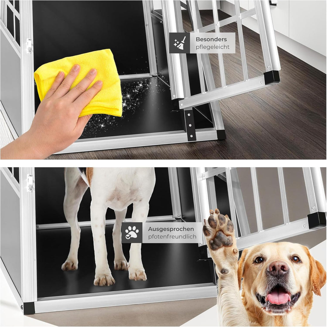 tectake® Alu Hundetransportbox -Diverse Grössen- (Single klein)