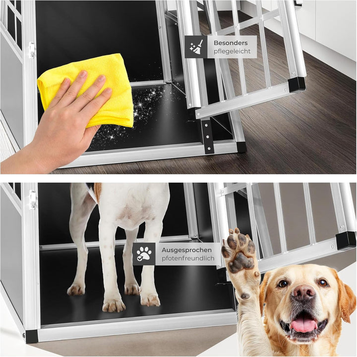 tectake® Alu Hundetransportbox -Diverse Grössen- (Single klein)