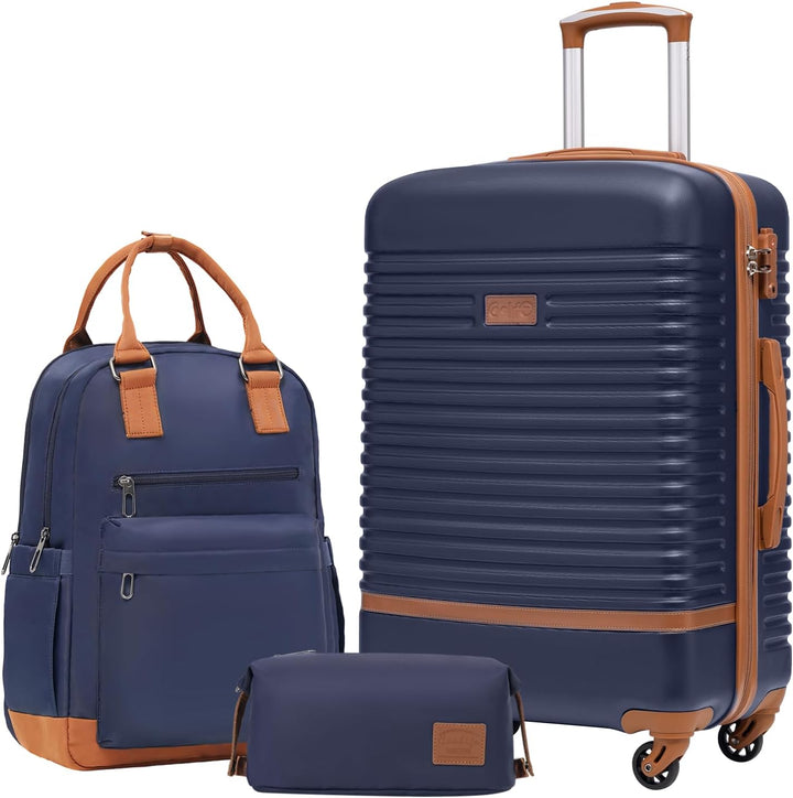 COOLIFE Koffer Trolley Koffer Reisekoffer von ABS Hartschalen Trolley 4 Rollen TSA-Schloss Der Koffe