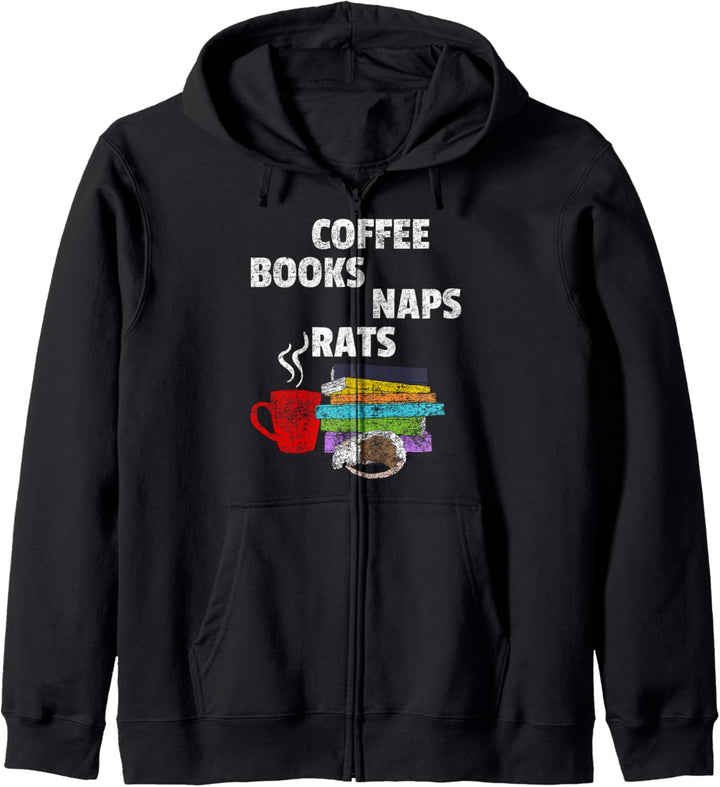 Haustier Ratte Lustig Kaffee Bücher Nap Nagetier Geschenk Kapuzenjacke