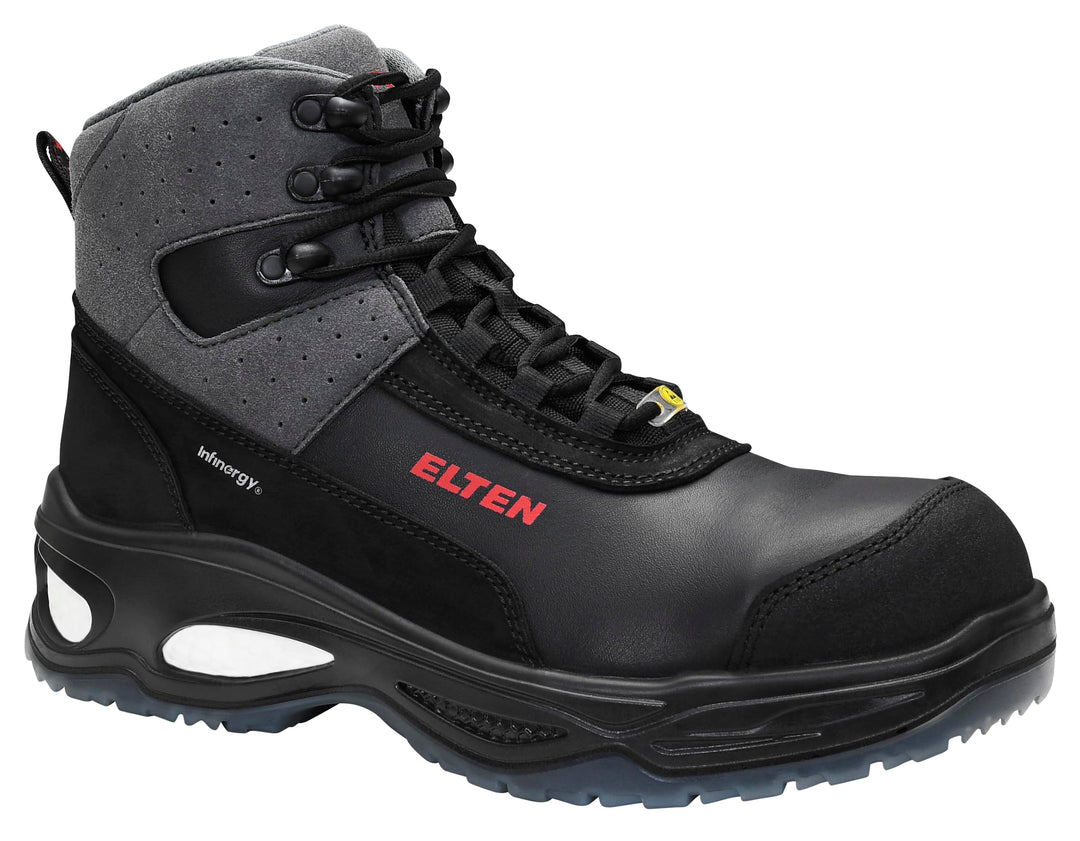 ELTEN Sicherheitsschuhe Miles Mid ESD S3, Herren, Leder, Kunststoffkappe (Leichter als Stahlkappe),