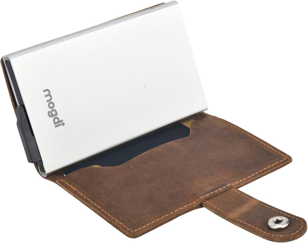 Premium Herren Portmonee RFID Schutz Kartenetui Business Geldbörse feinstes A++ Echtleder mogdi Nano