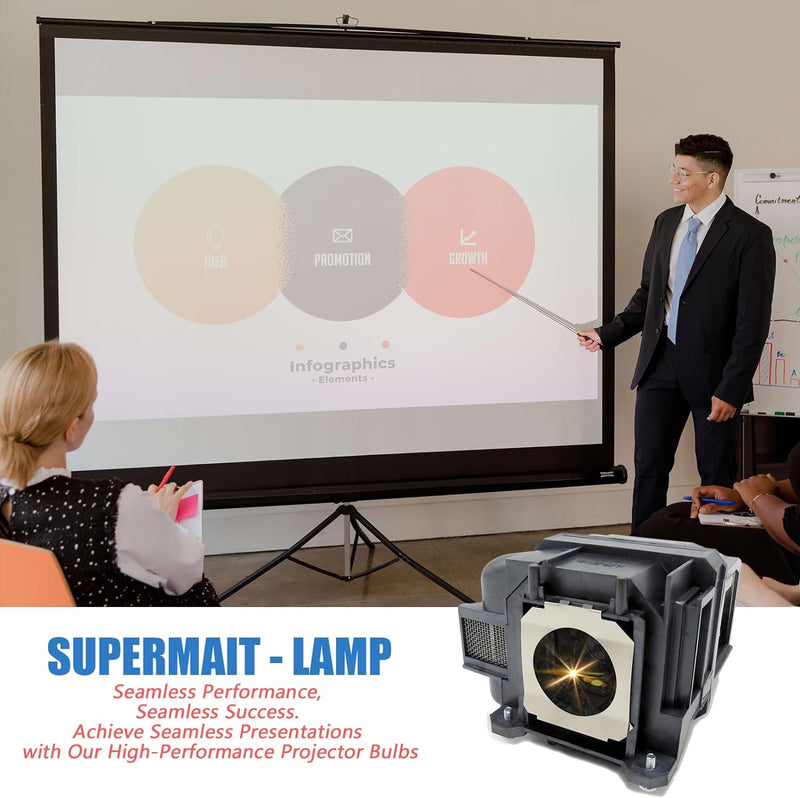 Supermait ELP-LP88 A++ Qualität Beamerlampe Ersatz projektorlampe Birne mit Gehäuse Kompatibel mit E