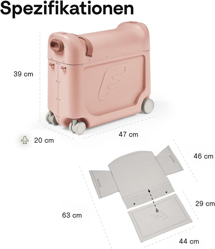 Stokke JetKids BedBox, Moonglow White - Aufsitzkoffer für Kinder von 2-7 Jahren (bis 35 kg) - Lässt