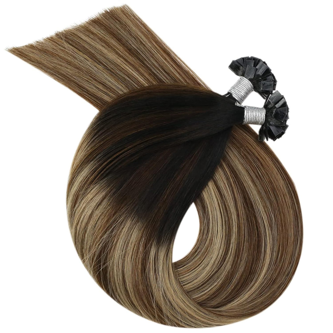 Ugeat Flat Tip Bondings Echthaar Pre Bonded Balayage Ombre Keratin Fusion Glue Sticks Tips Naturlich
