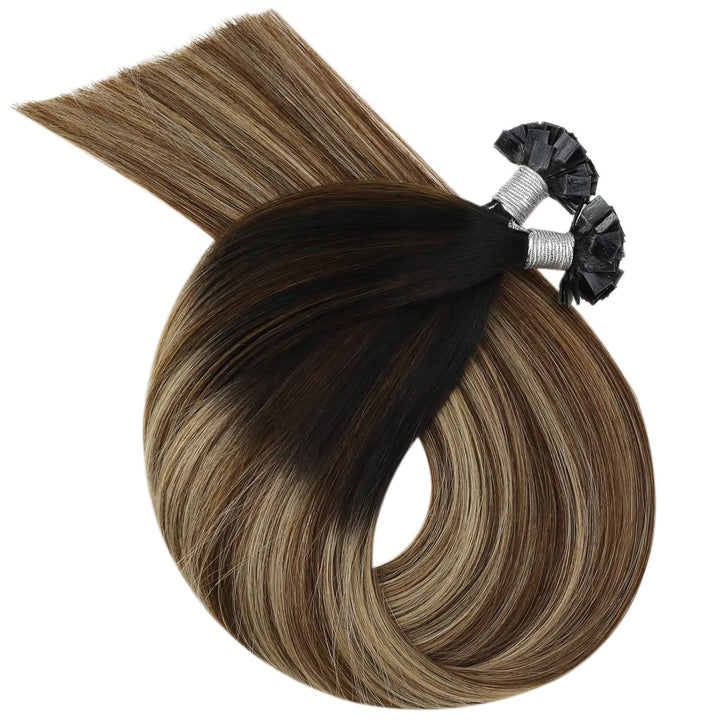 Ugeat Flat Tip Bondings Echthaar Pre Bonded Balayage Ombre Keratin Fusion Glue Sticks Tips Naturlich