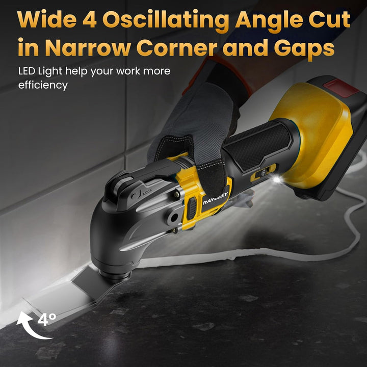 Akku Multifunktionswerkzeug für Dewalt 18V/20V Akku, Oszillationswerkzeug Multitool mit Bürstenloses