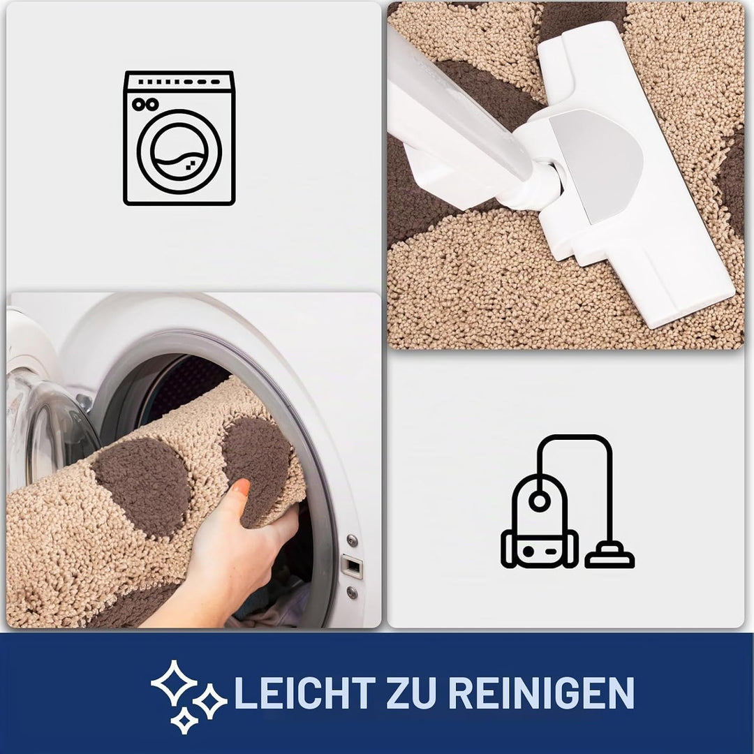 FCSDETAIL Schmutzfangmatte waschbar 60 x 90 cm, Fussmatte Innen, absorbierend Fussmatte, rutschfeste
