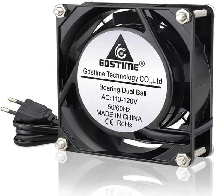 GDSTIME 80mm Lüfter 80 x 25mm 230V Lüfter Dual Kugellager 240V 80mm Lüfter AC 220V Kühlung Lüfter 80