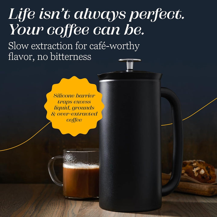 ESPRO P7 French Press Kaffeebereiter – Doppelwandig isoliert aus Edelstahl mit Mikrofilter, 950 ml,