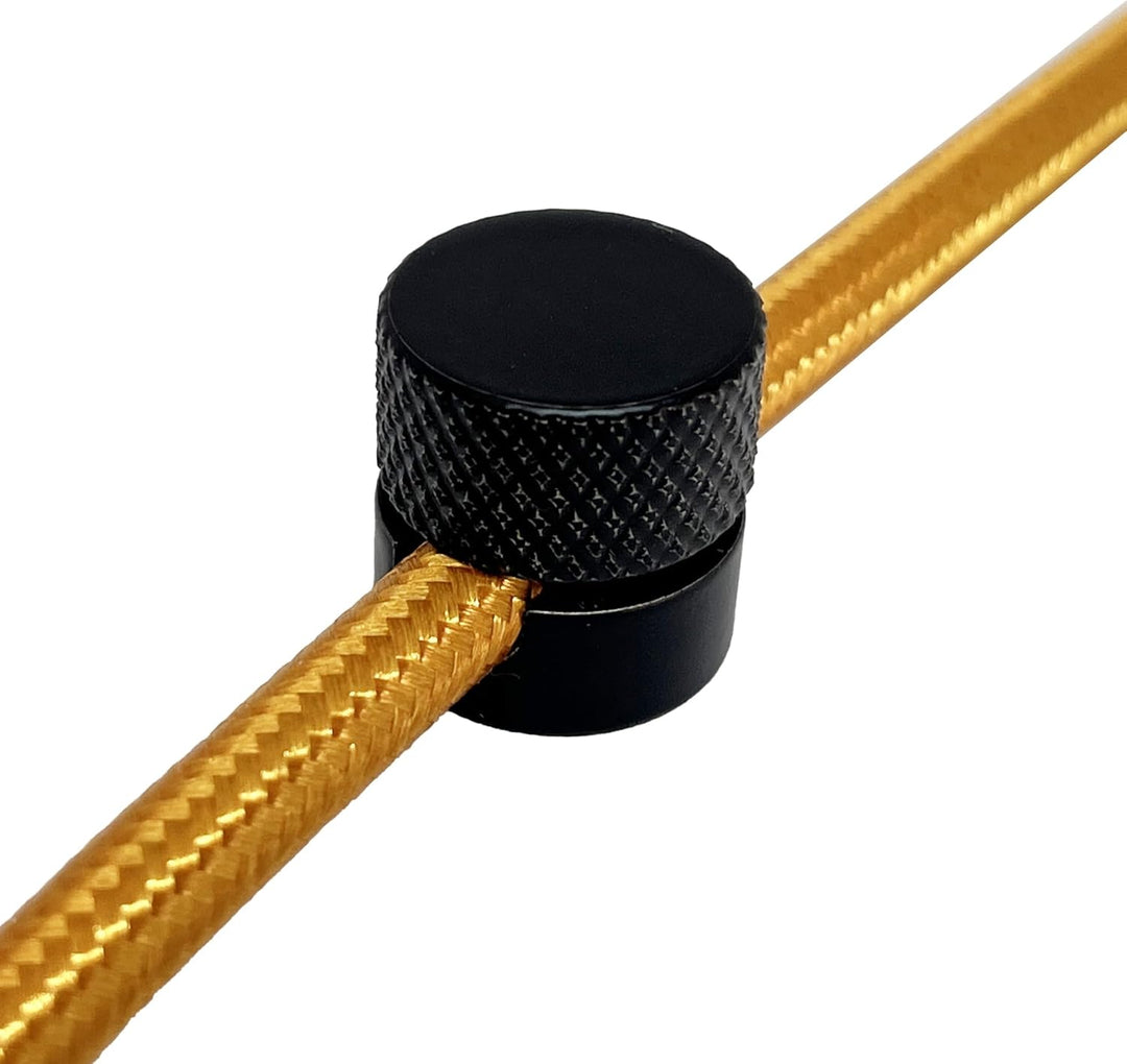 smartect Aluminium Wand- und Deckenpins für Textilkabel [4 Stück, Geriffelt, Schwarz] Deckenbefestig