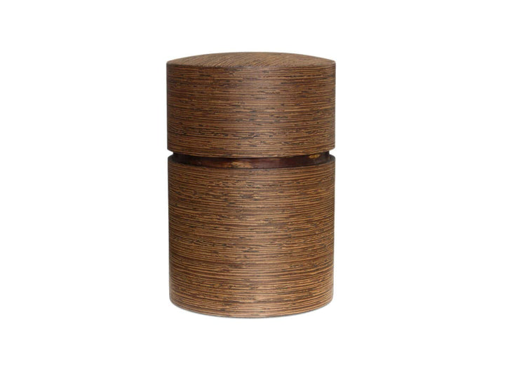 Denshiro - japanische Teedose rund 150g losen Tee, Obizutsu Wenge, braun, Wenge-Holz und Kirsch-Baum