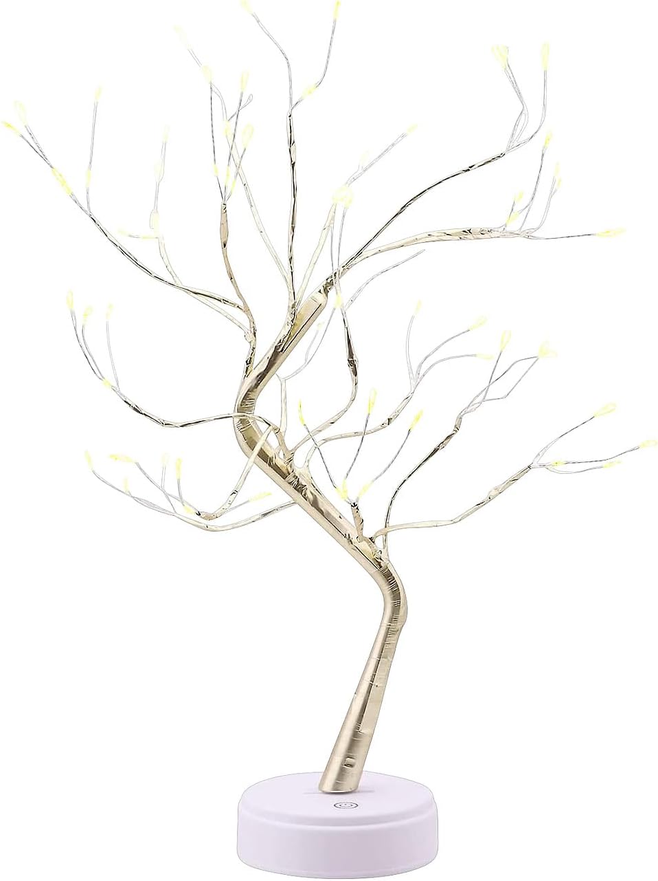 Lunartec Baum Lichterbaum: LED-Lichterbaum, 108 LEDs, USB oder Batterie, 53 cm hoch, goldfarben (Gol