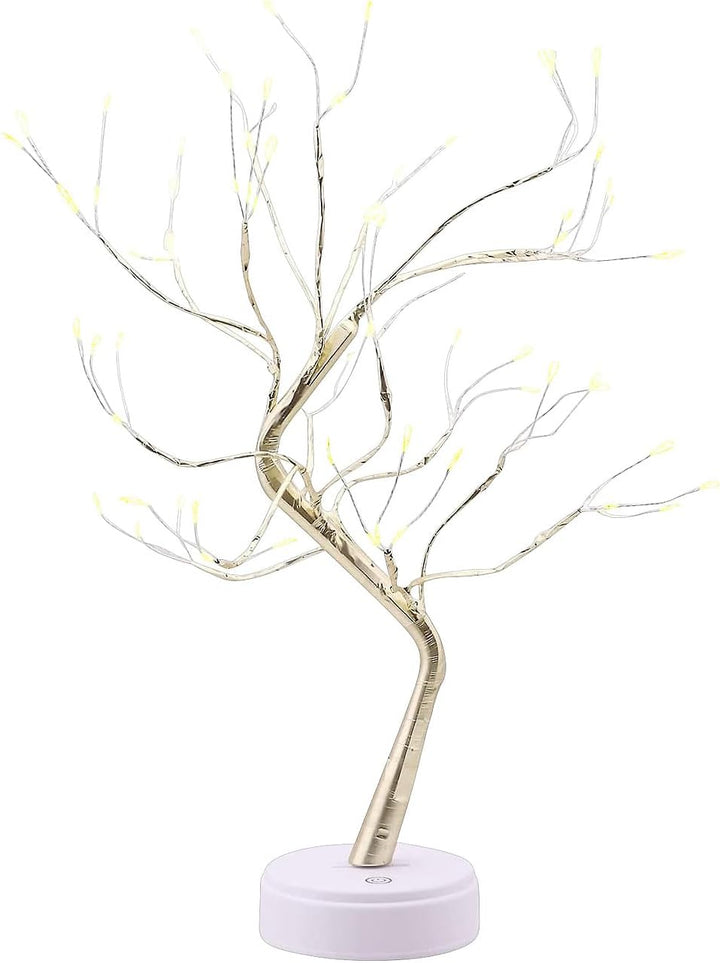 Lunartec Baum Lichterbaum: LED-Lichterbaum, 108 LEDs, USB oder Batterie, 53 cm hoch, goldfarben (Gol