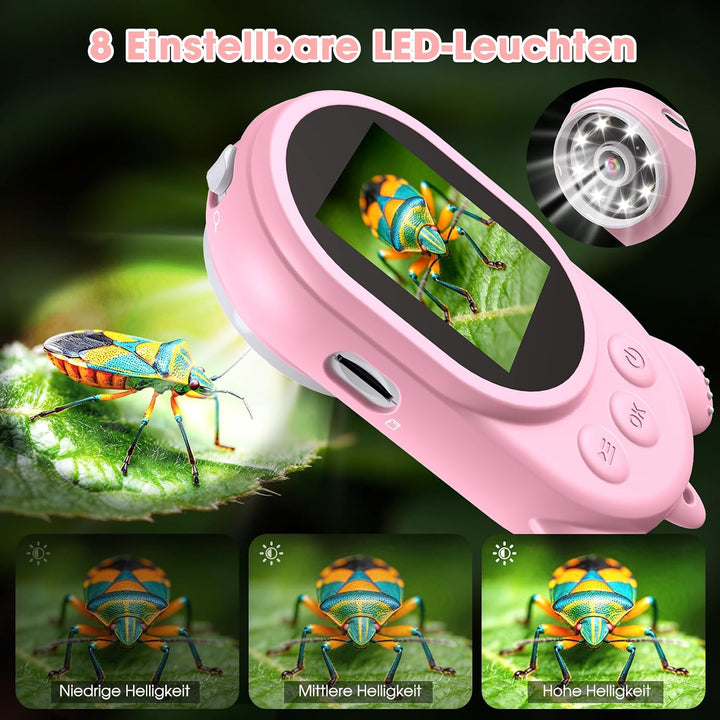 Mikroskop für Kinder, Kinderkamera Mikroskop mit 2-Zoll LCD HD Bildschirm, Hand Digital Microscope m
