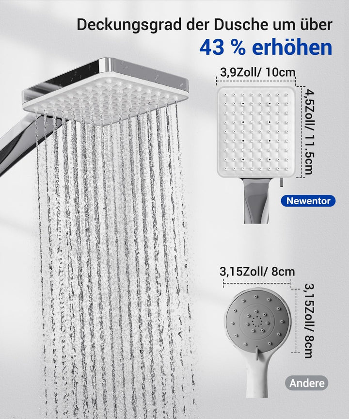 Newentor Duschkopf mit Schlauch, Duschbrause mit Schlauch 1,5M, Duschschlauch mit Duschkopf Gross Sh
